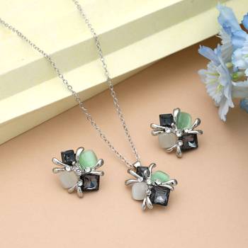 Black color anti tarnish necklace set bold statement 1