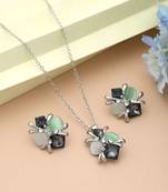 Black color anti tarnish necklace set bold statement