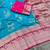Sky Blue Color Jari Jaqurad Weaving With Hand Chap Daying Georgette Saree