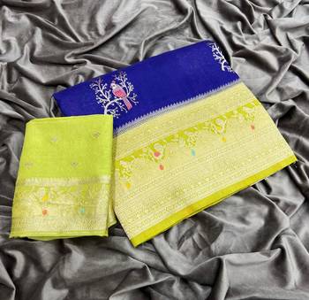 Violet Color Jari Jaqurad Weaving With Hand Chap Daying Georgette Saree 4