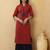 Red Thread Work Cotton Kurta