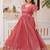 Amazing Red Embroidered Organza Function Wear Gown