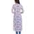  White & Purple Floral Printed Cotton Straight Kurta