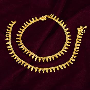 Memoir brass 1 micron real goldplated traditional jewellery anklet women 1
