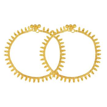Memoir brass 1 micron real goldplated traditional jewellery anklet women 2