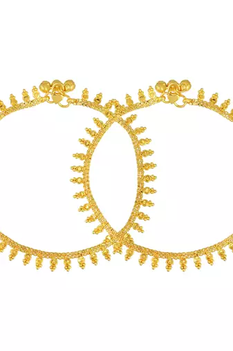 Memoir brass 1 micron real goldplated traditional jewellery anklet women
