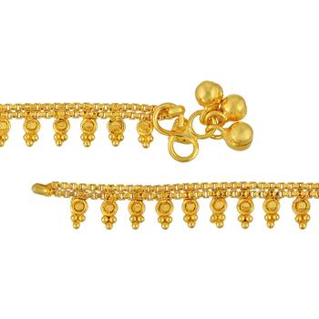 Memoir brass 1 micron real goldplated traditional jewellery anklet women 3