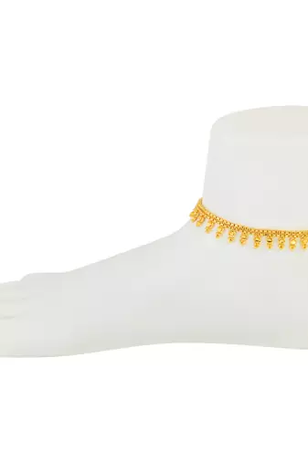 Memoir brass 1 micron real goldplated traditional jewellery anklet women