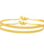 Memoir gold plated ethnic flat snake chain designe anklets payal pajeb for women
