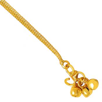 Memoir gold plated ethnic flat snake chain designe anklets payal pajeb for women 2