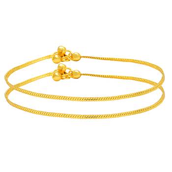 Memoir gold plated snake chain design  light eight anklet traditional jewellery for women 1