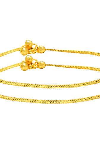 Memoir gold plated snake chain design  light eight anklet traditional jewellery for women