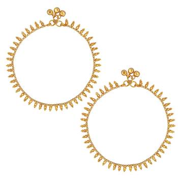 Memoir gold plated ethnic mngal kalash design anklets traditional jewellery 2