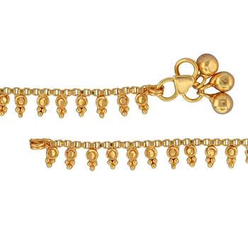 Memoir gold plated ethnic mngal kalash design anklets traditional jewellery 3
