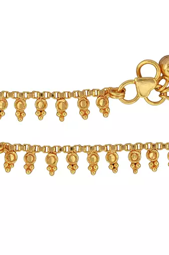 Memoir gold plated ethnic mngal kalash design anklets traditional jewellery