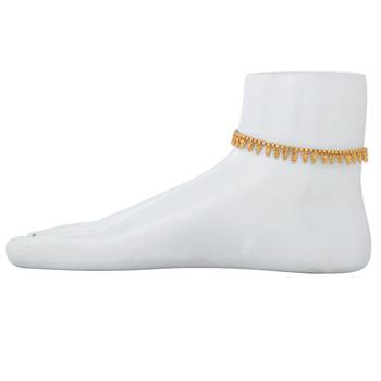 Memoir gold plated ethnic mngal kalash design anklets traditional jewellery 4