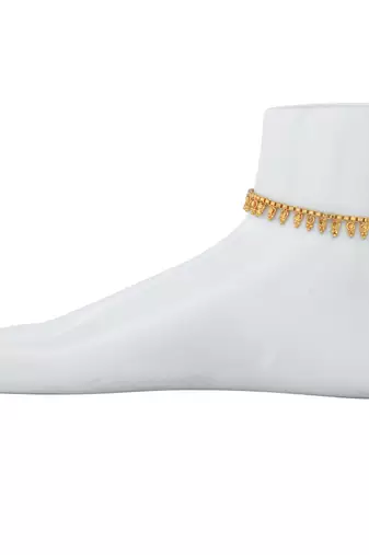 Memoir gold plated ethnic mngal kalash design anklets traditional jewellery