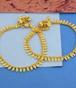 Memoir gold plated ethnic beaded bridal wedding auspicious marriage wedding anklets for women