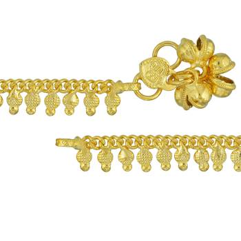 Memoir gold plated ethnic beaded bridal wedding auspicious marriage wedding anklets for women 3