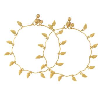 Memoir gold plated leaf design, ethnic fashion anklet payal pajeb anklet traditional fashion 2