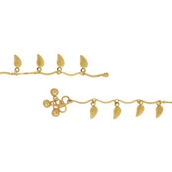Memoir gold plated leaf design, ethnic fashion anklet payal pajeb anklet traditional fashion 3