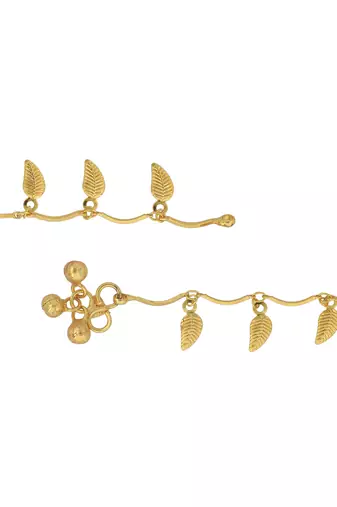 Memoir gold plated leaf design, ethnic fashion anklet payal pajeb anklet traditional fashion