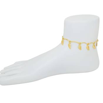 Memoir gold plated leaf design, ethnic fashion anklet payal pajeb anklet traditional fashion 4