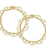 Memoir gold plated brass, jhalar/eye shaped design, traditional payal, pajeb, anklet women ethnic