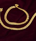 Memoir brass goldplated kairi design traditional anklet women payal