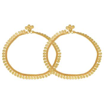 Memoir brass goldplated kairi design traditional anklet women payal 2