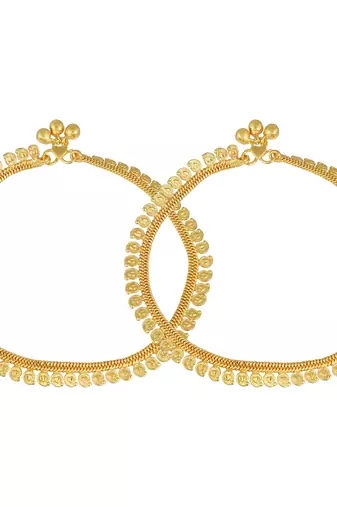 Memoir brass goldplated kairi design traditional anklet women payal