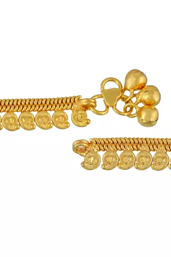Memoir brass goldplated kairi design traditional anklet women payal