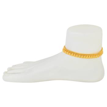 Memoir brass goldplated kairi design traditional anklet women payal 4