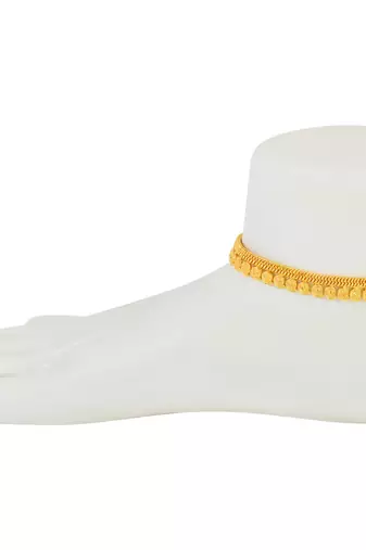 Memoir brass goldplated kairi design traditional anklet women payal