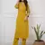 Floral embroidered  cotton kurta & trouser set