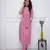 Floral embroidered  cotton kurta & trouser set