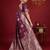 Purple color woven work silk blend saree with blouse