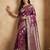 Purple color woven work silk blend saree with blouse