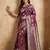 Purple color woven work silk blend saree with blouse