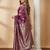 Purple color woven work silk blend saree with blouse