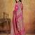 Magenta color woven work silk blend saree with blouse