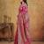 Magenta color woven work silk blend saree with blouse