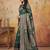Green color woven work silk blend saree with blouse