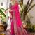 Pink color woven work soft silk party wear saree with blouse