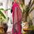 Pink color woven work soft silk party wear saree with blouse