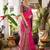 Pink color woven work soft silk party wear saree with blouse