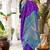 Violet color woven work soft silk party wear saree with blouse