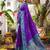 Violet color woven work soft silk party wear saree with blouse
