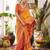 Yellow color woven work soft silk party wear saree with blouse