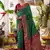Green color woven work soft silk party wear saree with blouse